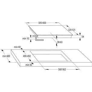 Gorenje, laius 59,5 cm, raamita, must - Integreeritav induktsioonpliidiplaat