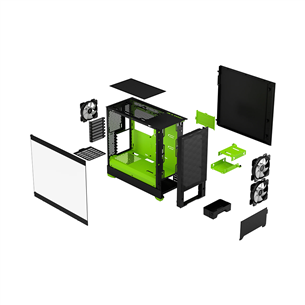Fractal Design Pop Air, RGB, зеленый/черный - Корпус для настольного компьютера