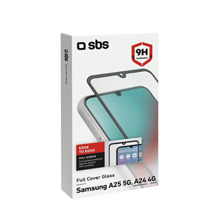 SBS Full Cover Glass Screen Protector, Samsung Galaxy A25/A24 - Ekraanikaitseklaas
