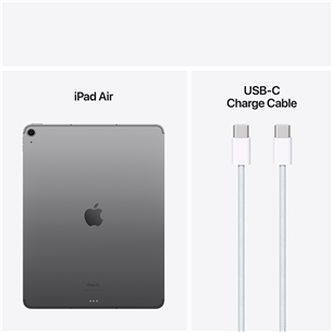 Apple iPad Air 13'' (2024), M2, 256 GB, WiFi + 5G, hall - Tahvelarvuti