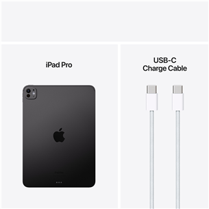 Apple iPad Pro 11”, M4 (2024), 512 ГБ, глянцевый, WiFi, черный - Планшет