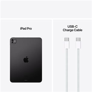 Apple iPad Pro 11”, M4 (2024), 256 GB, glossy, WiFi + 5G, space black - Tablet