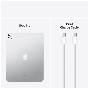 Apple iPad Pro 13”, M4 (2024), 256 ГБ, глянцевый, WiFi, серебристый - Планшет