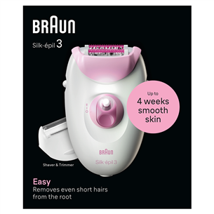 Braun Silk epil 3, white/pink - Epilator