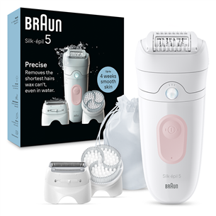 Braun Silk epil 5, сухое и влажное использование, белый - Эпилятор