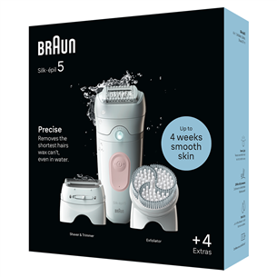 Braun Silk epil 5, сухое и влажное использование, белый - Эпилятор