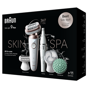 Braun Silk epil 9 Flex SkinSpa, белый - Эпилятор