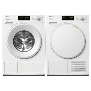 Miele, 125 Edition, 8 kg + 8 kg - Washing machine + Clothes dryer WSB683WCS+TSC663WP