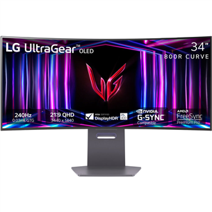 LG UltraGear OLED, 34'', WQHD, OLED, 240 Гц, изогнутый, черный - Монитор 34GS95QE-B