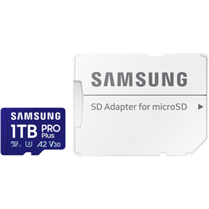 Samsung PRO Plus MicroSDXC, 1 TB - Mälukaart ja adapter