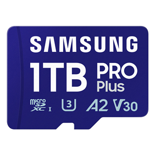 Samsung PRO Plus MicroSDXC, 1 TB - Mälukaart ja adapter