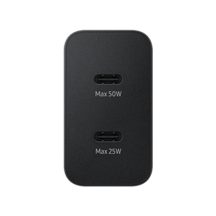 Samsung Dual USB-C, 50 Вт, черный - Адаптер питания