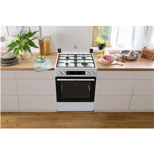 Gorenje, 71 L, width 60 cm, white - Gas cooker with electric oven