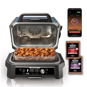 Ninja Woodfire Pro Connect XL, blue/black - Electric BBQ Grill & Smoker