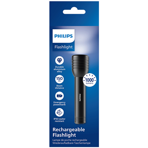 Philips Torch, 1000 lm, must - Taskulamp