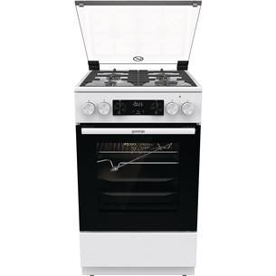 Gorenje, 70 L, width 50 cm, white - Gas cooker with electric oven GKS5C70WF