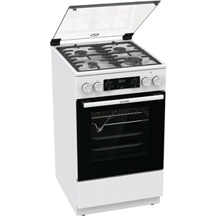 Gorenje, 70 L, width 50 cm, white - Gas cooker with electric oven