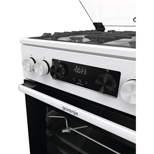 Gorenje, 70 L, width 50 cm, white - Gas cooker with electric oven