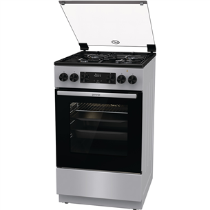 Gorenje, 70 L, width 50 cm, grey - Gas cooker with electric oven