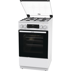 Gorenje, 62 L, width 50 cm, white - Gas cooker with electric oven