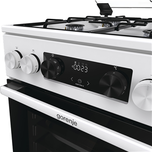 Gorenje, 62 L, width 50 cm, white - Gas cooker with electric oven