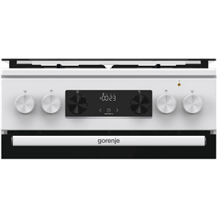 Gorenje, 62 L, width 50 cm, white - Gas cooker with electric oven