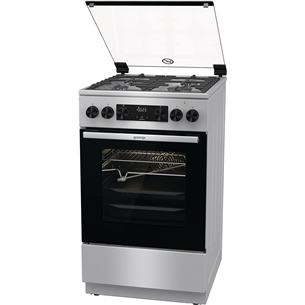 Gorenje, 70 L, width 50 cm, inox - Gas cooker with electric oven