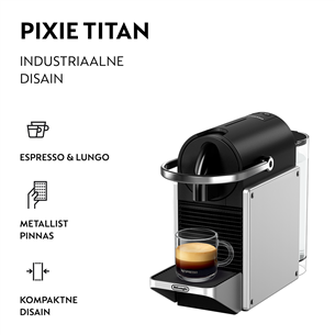 Nespresso Pixie, hõbedane - Kapselkohvimasin