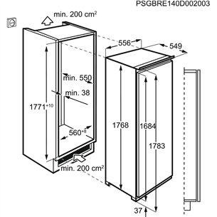 AEG 7000 Series, NoFrost, 204 л, высота 177 см - Интегрируемый морозильник