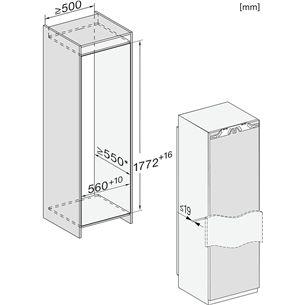 Miele, NoFrost, 213 L, height 177 cm - Built-in freezer