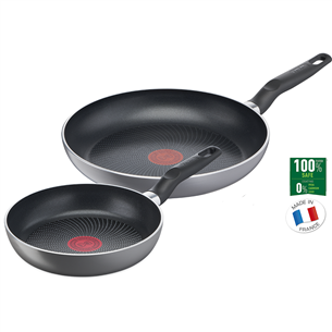 Tefal Super Start, 20/26 cm, 2 pc set, grey - Frypan set