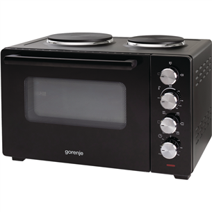 Gorenje, 30 L, 3200 W, black - Mini oven with 2 hotplates