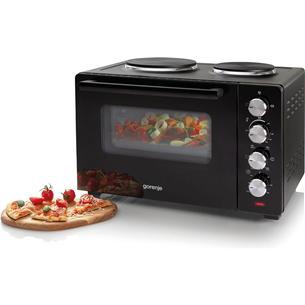 Gorenje, 30 L, 3200 W, black - Mini oven with 2 hotplates