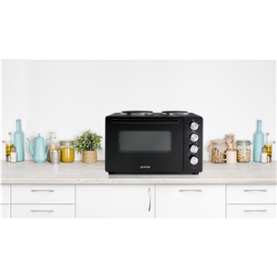 Gorenje, 30 L, 3200 W, black - Mini oven with 2 hotplates