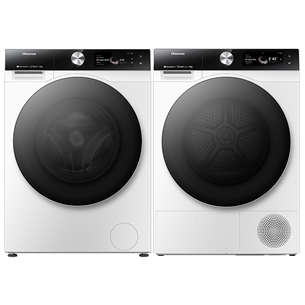 Hisense, 12 kg + 10 kg - Pesumasin + Pesukuivati WF7S1247BW+DH7S107BW