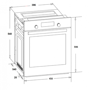 Schlosser, 52 L, black - Built-in oven