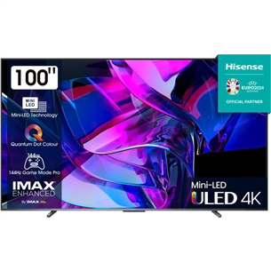 Hisense U7KQ, 100'', Ultra HD, Mini LED, must - Teler 100U7KQ