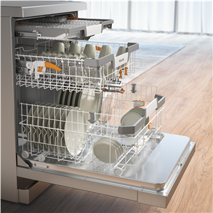 Miele, 14 place settings, stainless steel - Free standing dishwasher