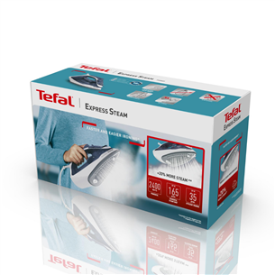 Tefal Express Steam, 2400 Вт, белый/синий - Паровой утюг