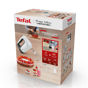 Tefal Prep'Mix+, 500 W, white/grey - Hand mixer