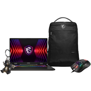 MSI Sword 17 HX B14V 20th Anniversary Bundle, 17'', WQHD+, 240 Hz, i7, 32 GB, 2 TB, RTX 4070, tumehall - Sülearvuti komplekt SWD17HX-B14VGKG-094N