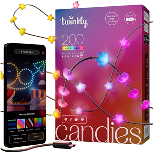 Twinkly Candies Stars, RGB, 200 светодиодов, USB-C, 12 м, зеленый - Умная гирлянда TWKS200RGB-G