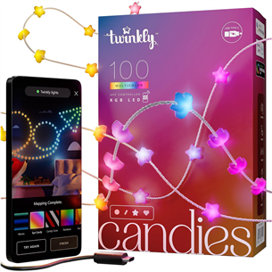 Twinkly Candies Stars, RGB, 100 светодиодов, USB-C, 6 м, прозрачный - Умная гирлянда TWKS100RGB-T