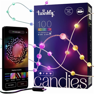 Twinkly Candies Pearls, RGB, 100 светодиодов, USB-C, 6 м, прозрачный - Умная гирлянда TWKP100RGB-T