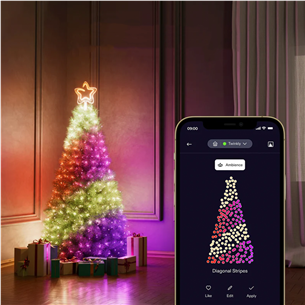 Twinkly Tree Topper, RGB, 76 светодиодов, USB-C, белый - Умная верхушка для елки