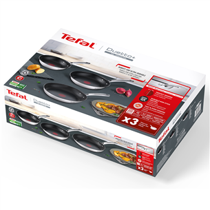 Tefal Duetto+, 20/24/28 см, 3 предмета, нерж сталь - Комплект сковородок