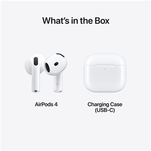 Apple Airpods 4 ANC, valge - Juhtmevabad kõrvaklapid