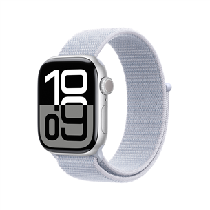 Apple Watch Series 10 GPS, 42 мм, sport loop, серебристый алюминий / голубой - Смарт-часы MWWD3ET/A