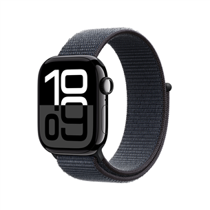 Apple Watch Series 10 GPS, 42 мм, sport loop, черный алюминий / черный - Смарт-часы