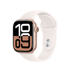 Apple Watch Series 10 GPS, 42 mm, sport band, S/M, roosa alumiinium / roosa - Nutikell MWWH3ET/A